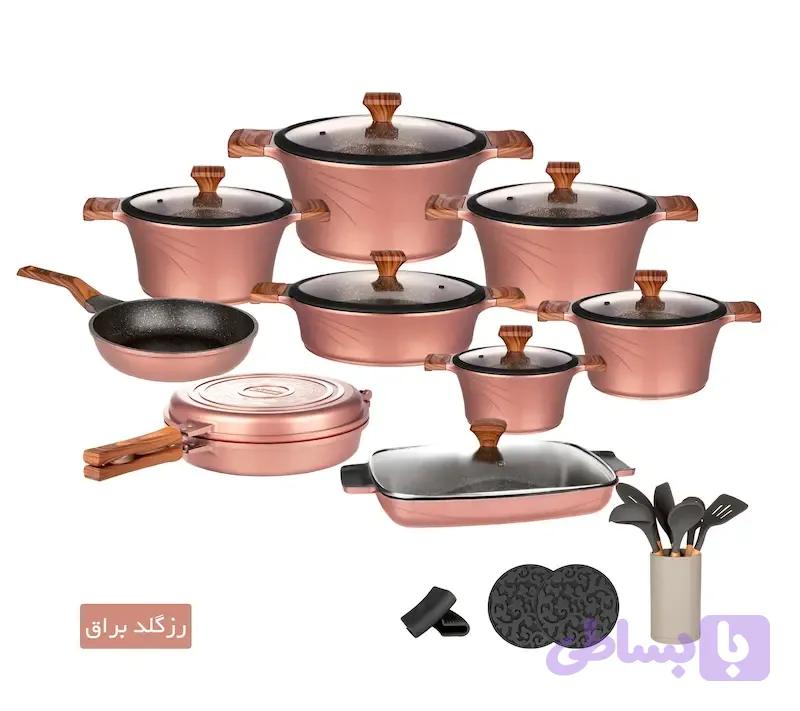 سرویس قابلمه کاندید مدل سزار 28 پارچه با پوشش تیتانیوم