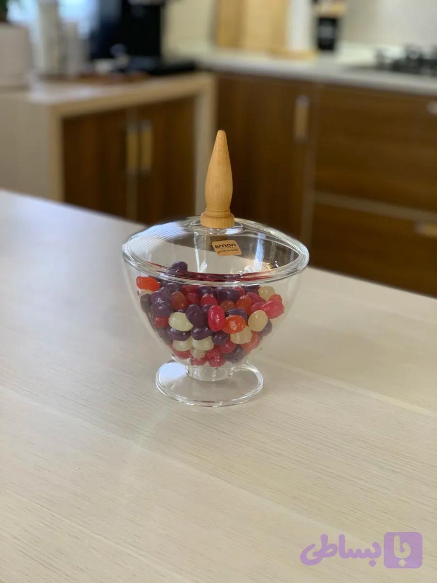 شکلات خوری پایه دار اکرلیک لیمون — تصویر 1