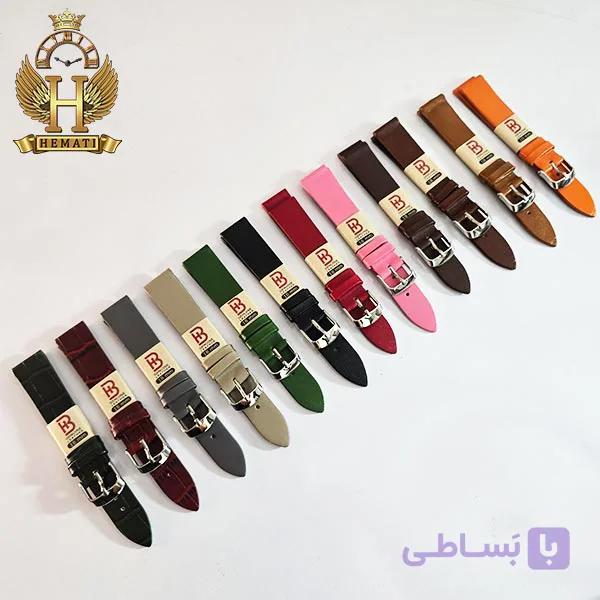 بند چرم طبیعی ساعت مچی ساده بدون دوخت BNCHT205 (سایز 18) — تصویر 1