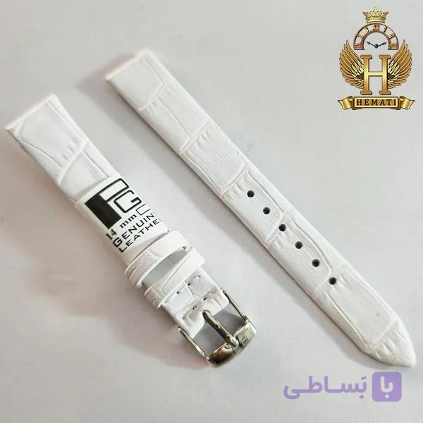 بند چرم ساعت مچی برند پی جی طرح کروکودیل بدون دوخت PG14607 (سایز 14)