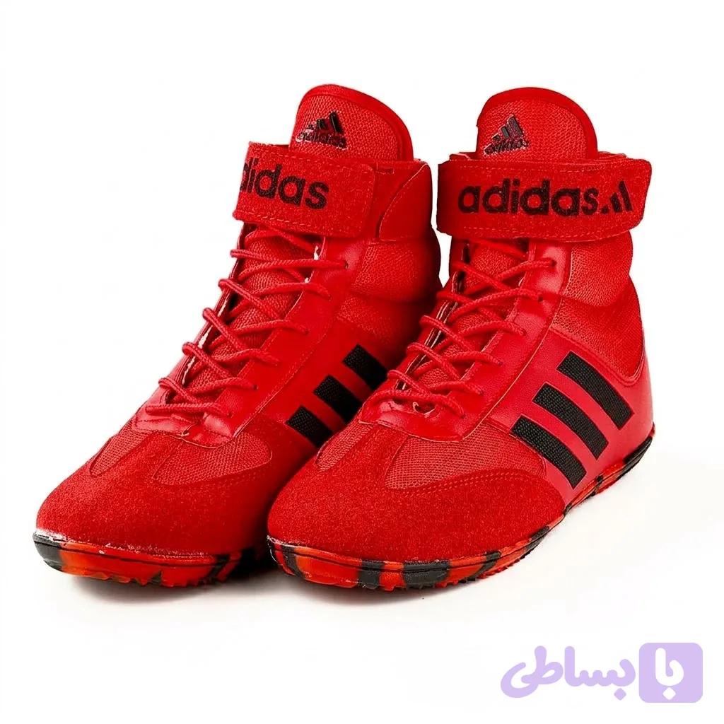 کفش کشتی آدیداس قرمز مدل کامبت چسبی (Adidas Combat)ارسال فوری 72 ساعته