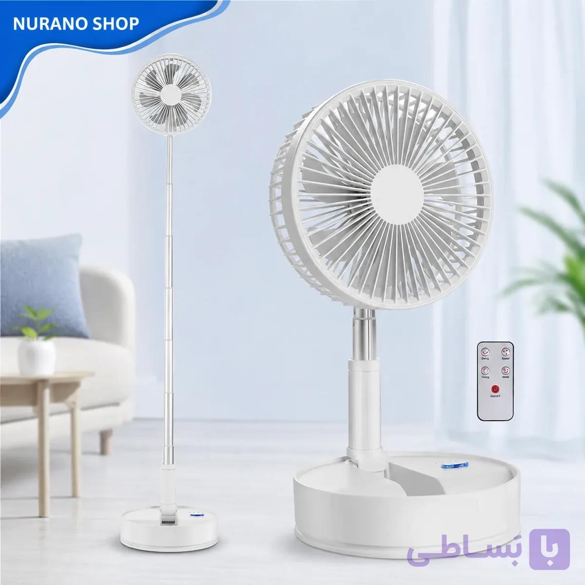 پنکه شارژی تاشو FOLDING FAN مدل F9 ریموت دار 8000 میلی‌آمپر — تصویر 1