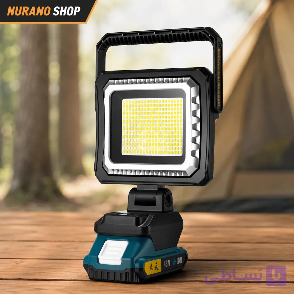 چراغ کمپینگ W8128-2 | چراغ شارژی با باتری جداشونده و پاوربانک — تصویر 1