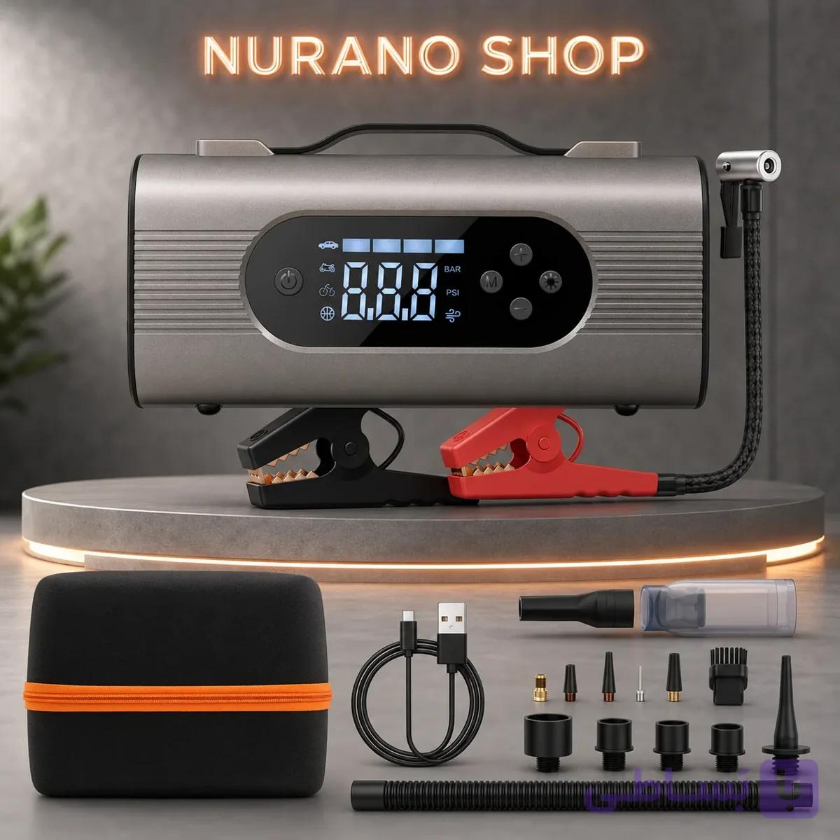 جامپ استارتر 8 کاره خودرو 1000A با کمپرسور باد 150 PSI — تصویر 1