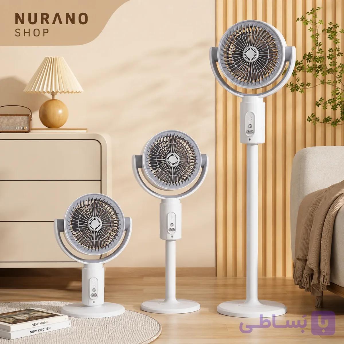 پنکه شارژی F1 FAN سه حالته ایستاده، رومیزی و پایه دار با ریموت کنترل — تصویر 1