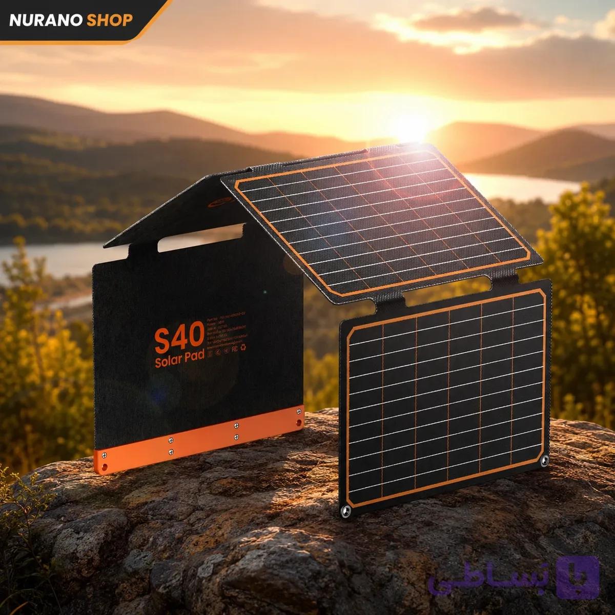 پنل خورشیدی تاشو ۴۰ وات فلکس سولار مدل FLEXSOLAR S40 | شارژر خورشیدی USB-C و USB-A — تصویر 1