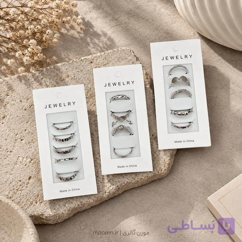 پک انگشتر استیل پنج عددی — تصویر 1