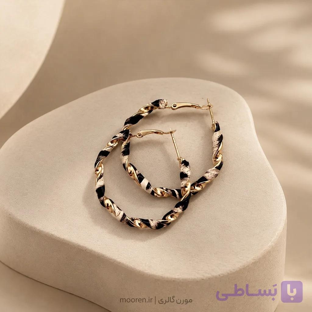 گوشواره پلنگی چرم — تصویر 1
