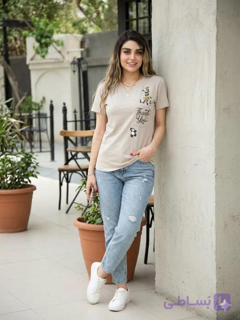 عمده تیشرت زنانه جیب دار — تصویر 1