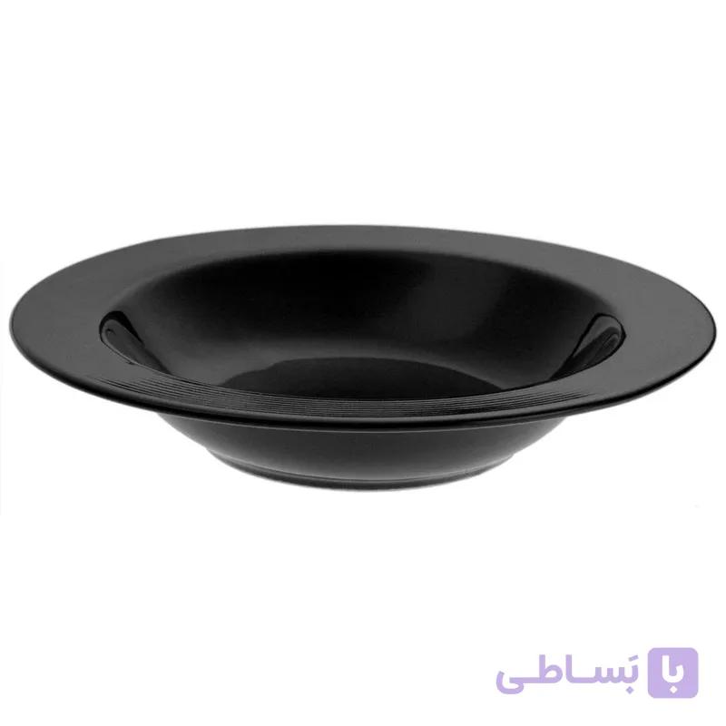 بشقاب گود چینی وان کافی مشکی 3 عددی — تصویر 1