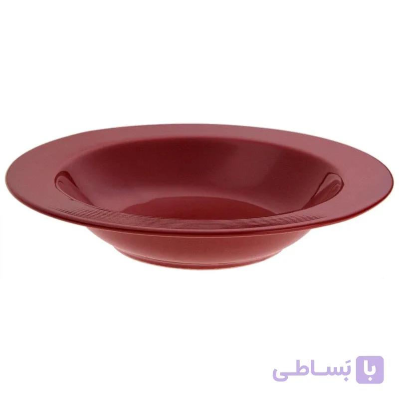 بشقاب گود چینی وان کافی قرمز 3 عددی — تصویر 1