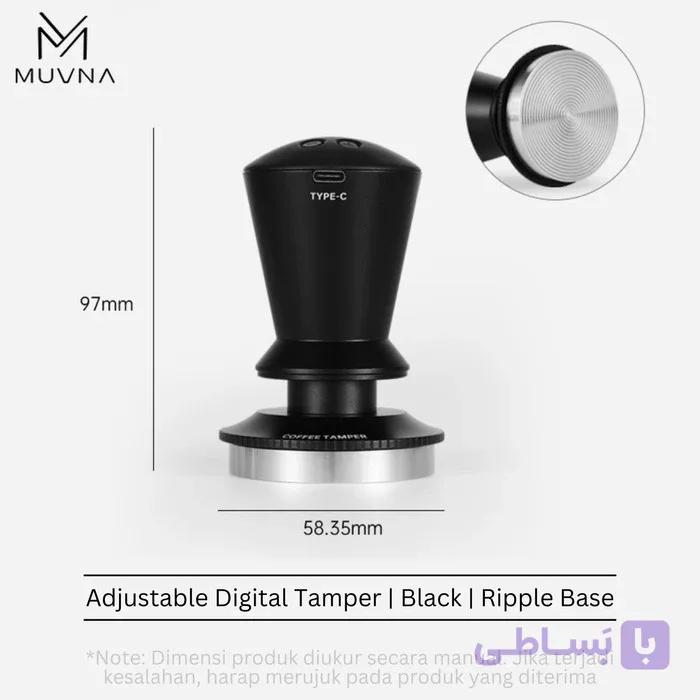 تمپر قهوه موونا الکترونیکی شیاردار با نمایشگر فشار دیجیتال سایز 58 میلیمتر — تصویر 1