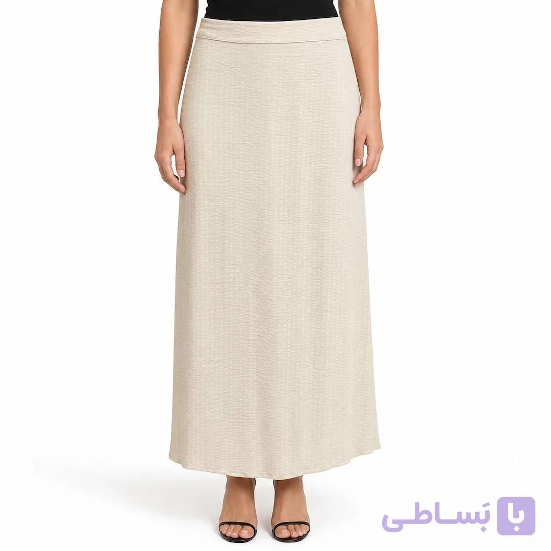 دامن زنانه بلند کرم