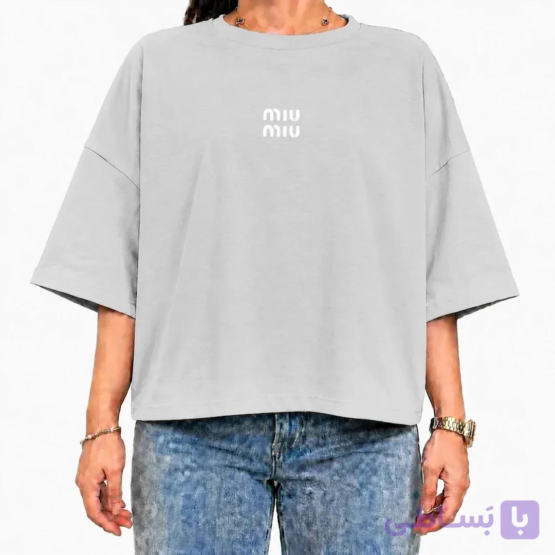 تی شرت زنانه طوسی miumiu کد MWT100