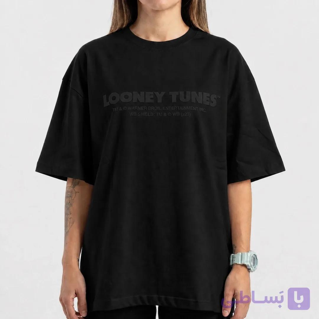 تی شرت زنانه کارتونی looney tunes مشکی — تصویر 1