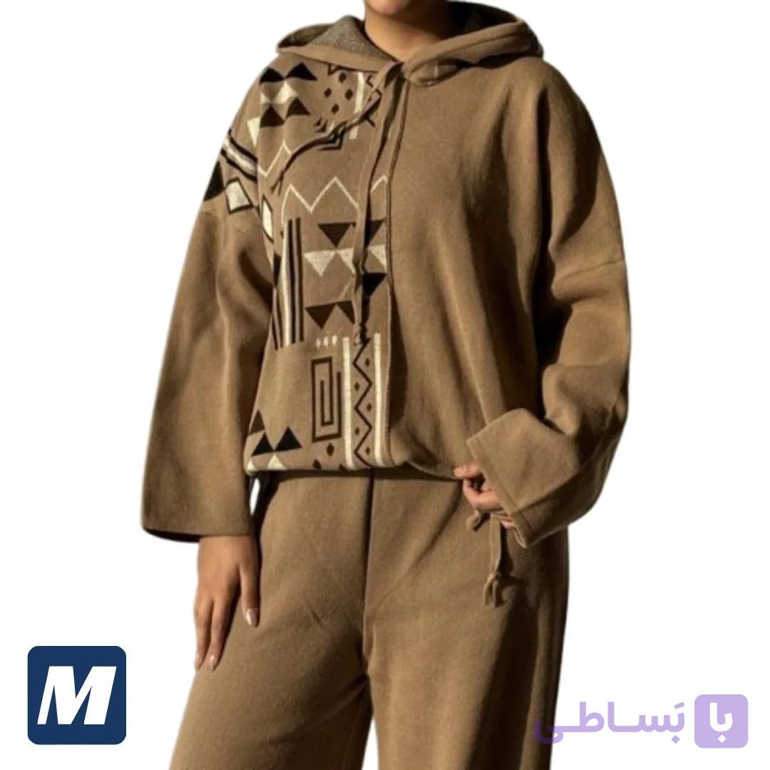 ست بافت کلاهدار زنانه سبز کد MWS102