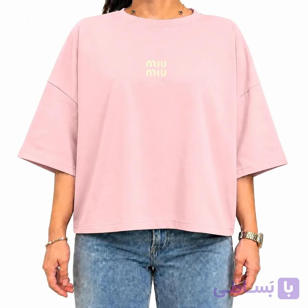 تی شرت زنانه صورتی miumiu کد MWT100