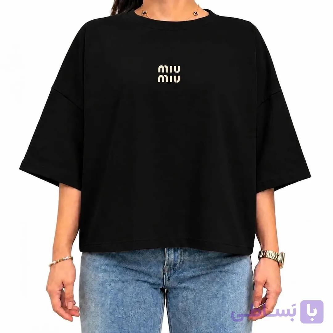 تی شرت زنانه مشکی miumiu کد MWT100