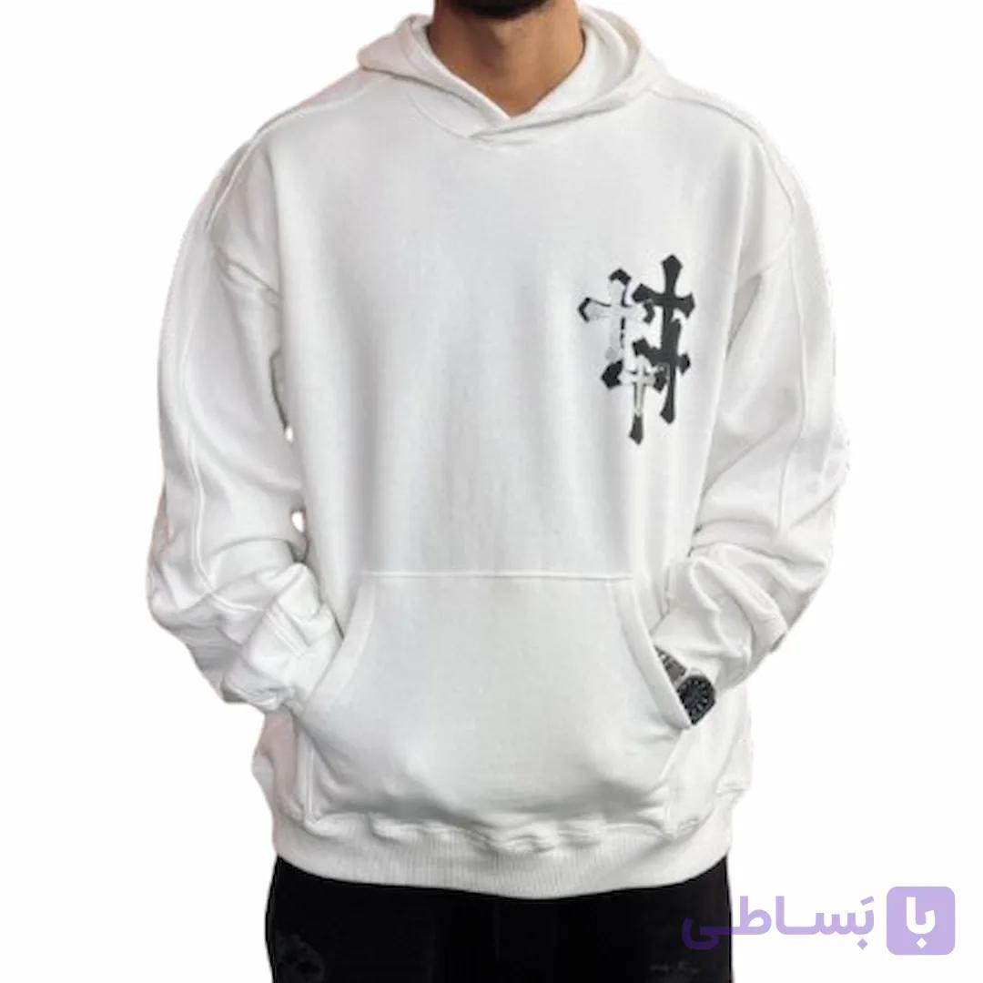هودی مردانه سفید مدل cross کد MD845 — تصویر 1