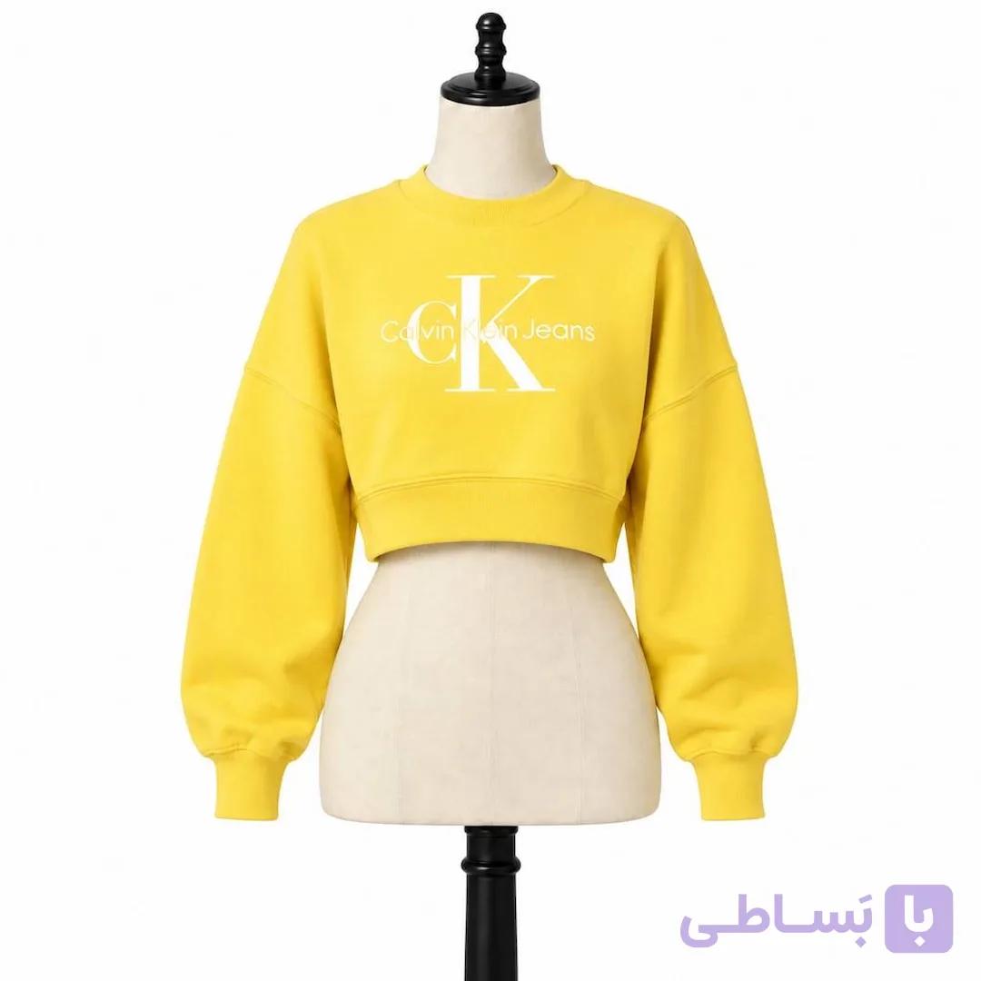 کراپ دورس زنانه لیمویی طرح CK