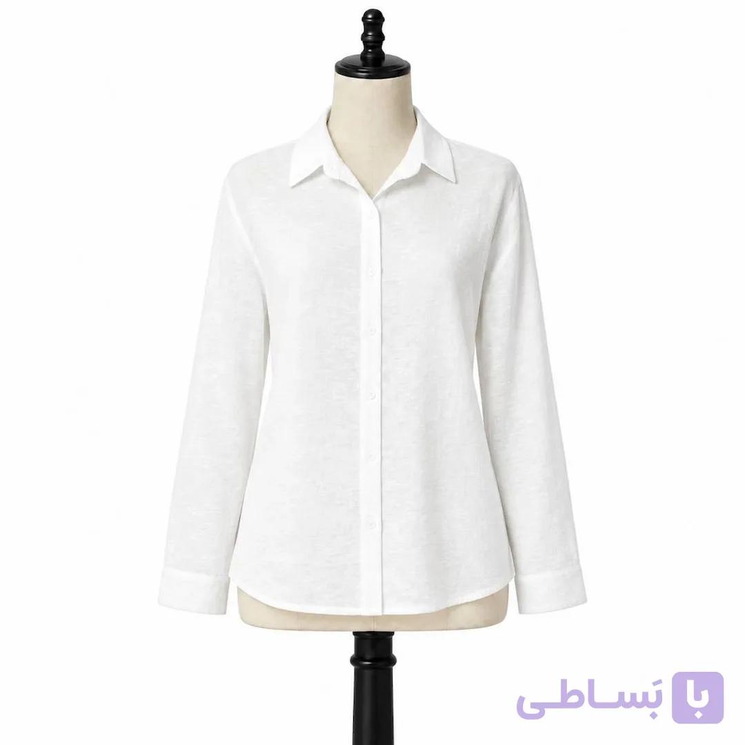 شومیز زنانه سفید طرح LOEWE — تصویر 1