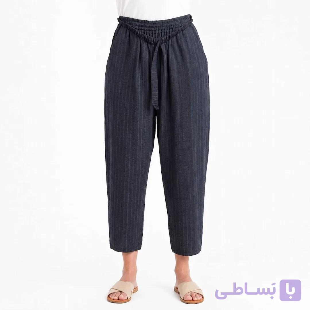 شلوار پارچه‌ای زنانه مشکی کد MSH100