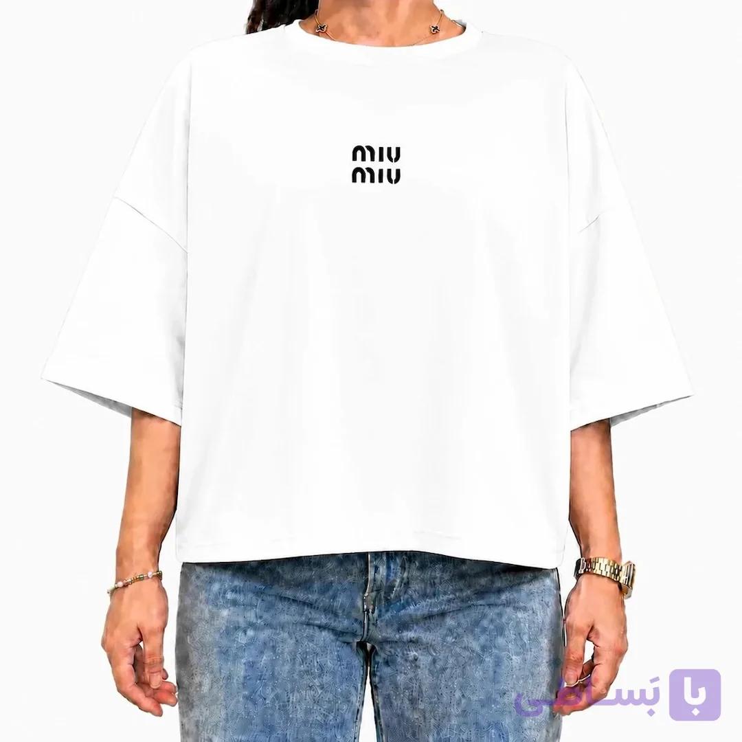 تی شرت زنانه سفید miumiu کد MWT100