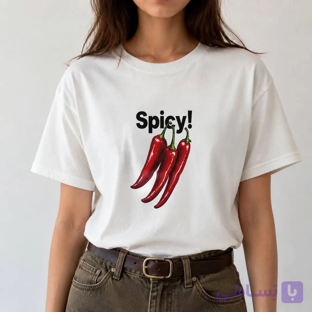 تی شرت زنانه سفید summer spicy