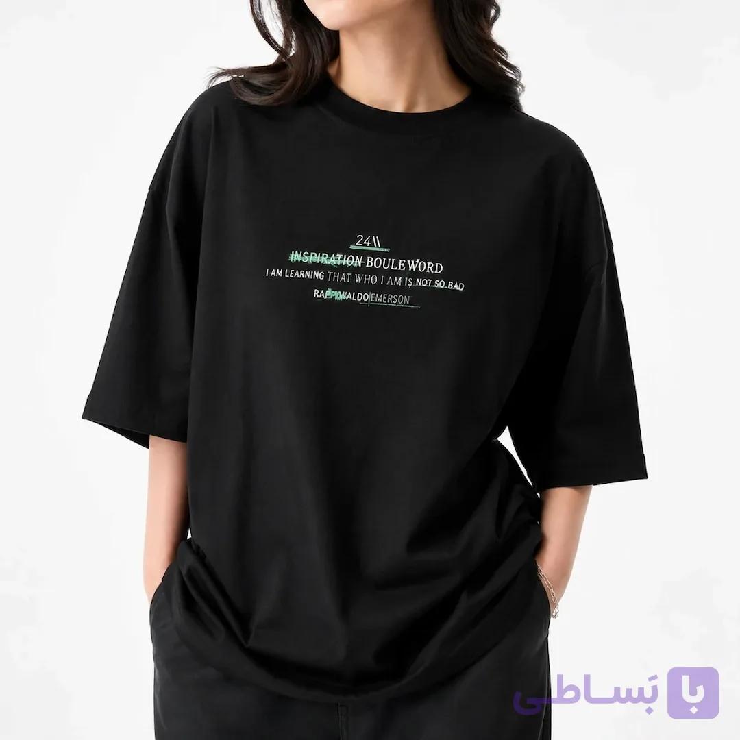 تی شرت زنانه inspiration مشکی کد MTWP101 — تصویر 1