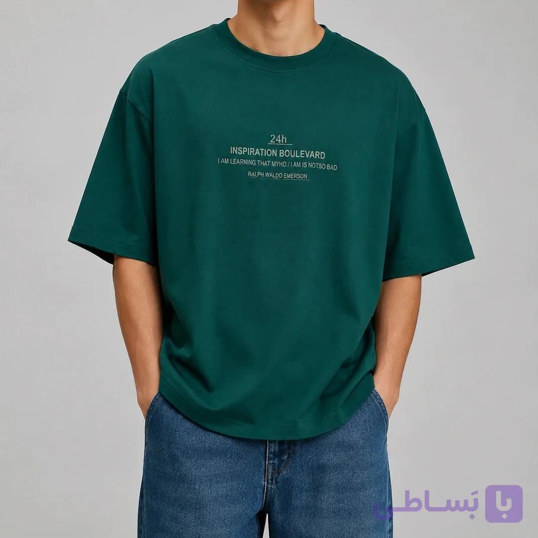تی شرت مردانه Inspiration سبز کد MTMP101 — تصویر 1
