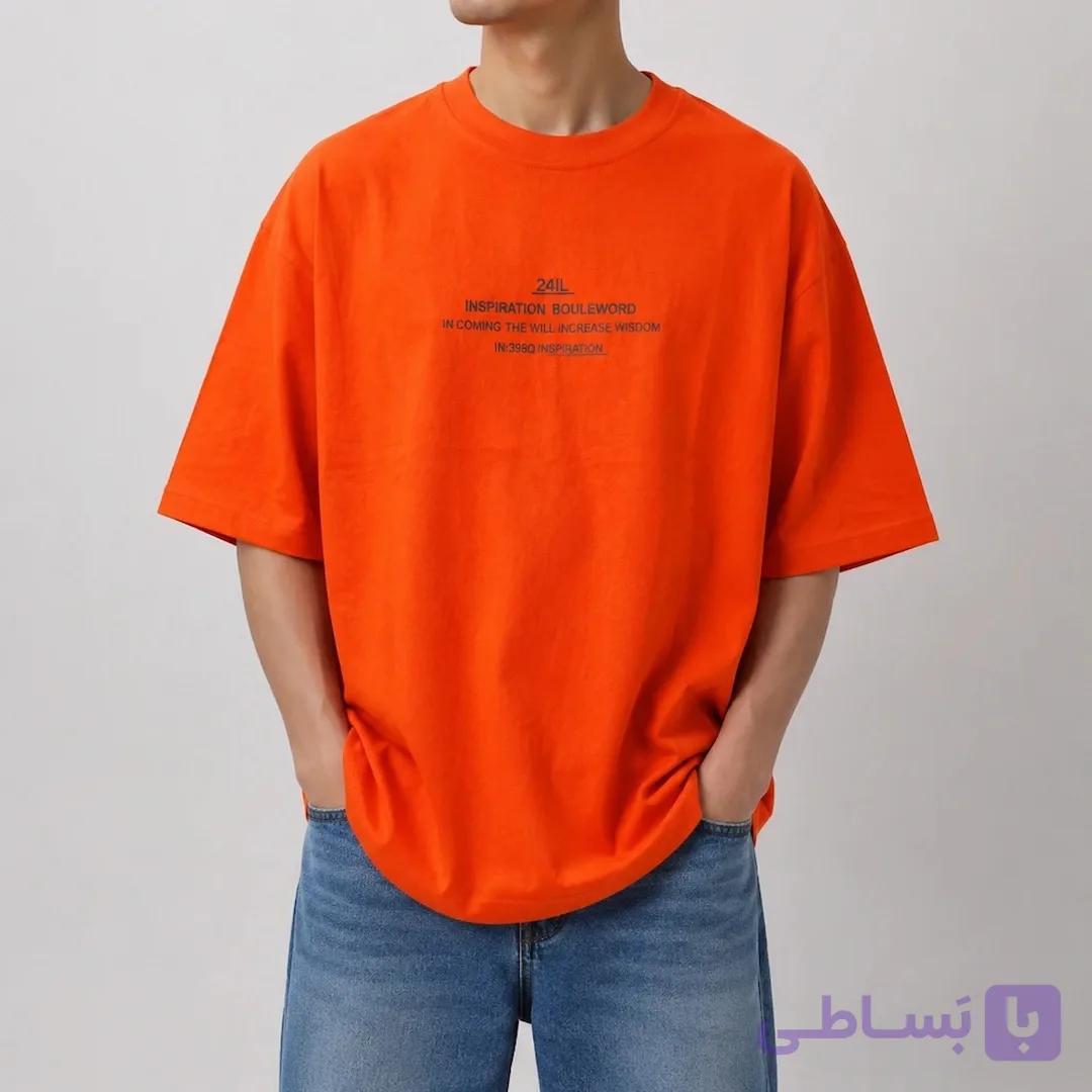 تی شرت مردانه inspiration نارنجی کد MTMP101 — تصویر 1