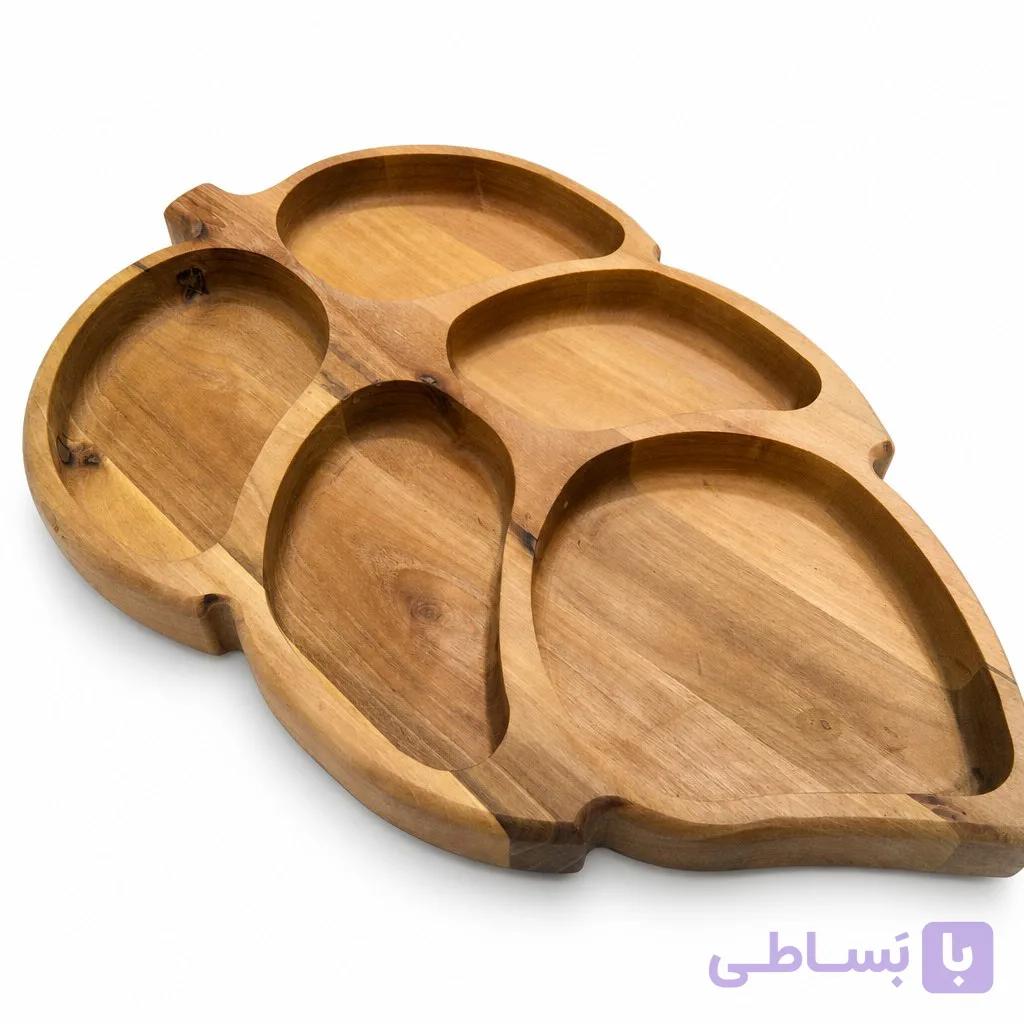 اردو خوری چوبی طرح برگ 5 خانه — تصویر 1