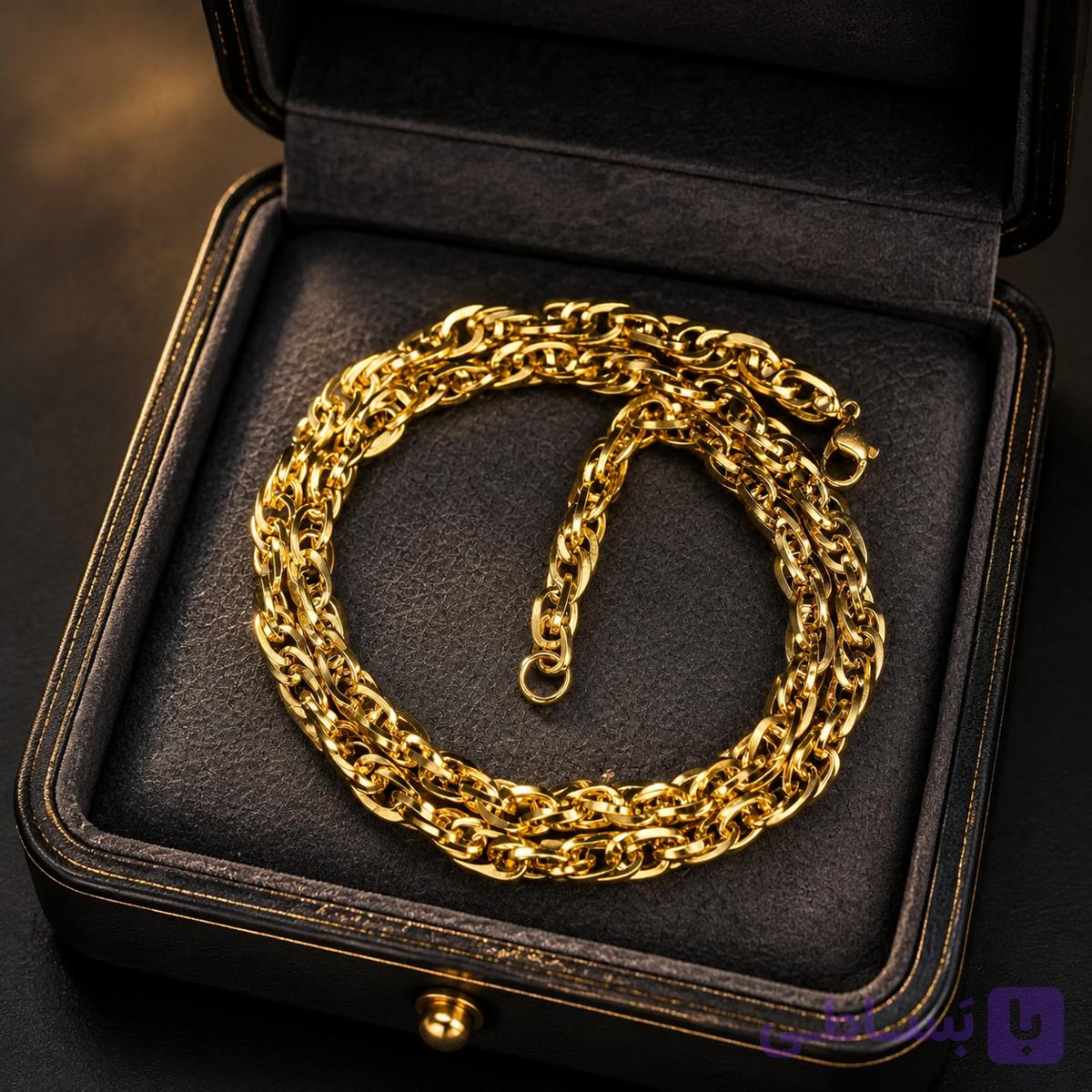 گردنبند زنجیری مردانه «شکوه طلایی» (Golden Splendor Chain)