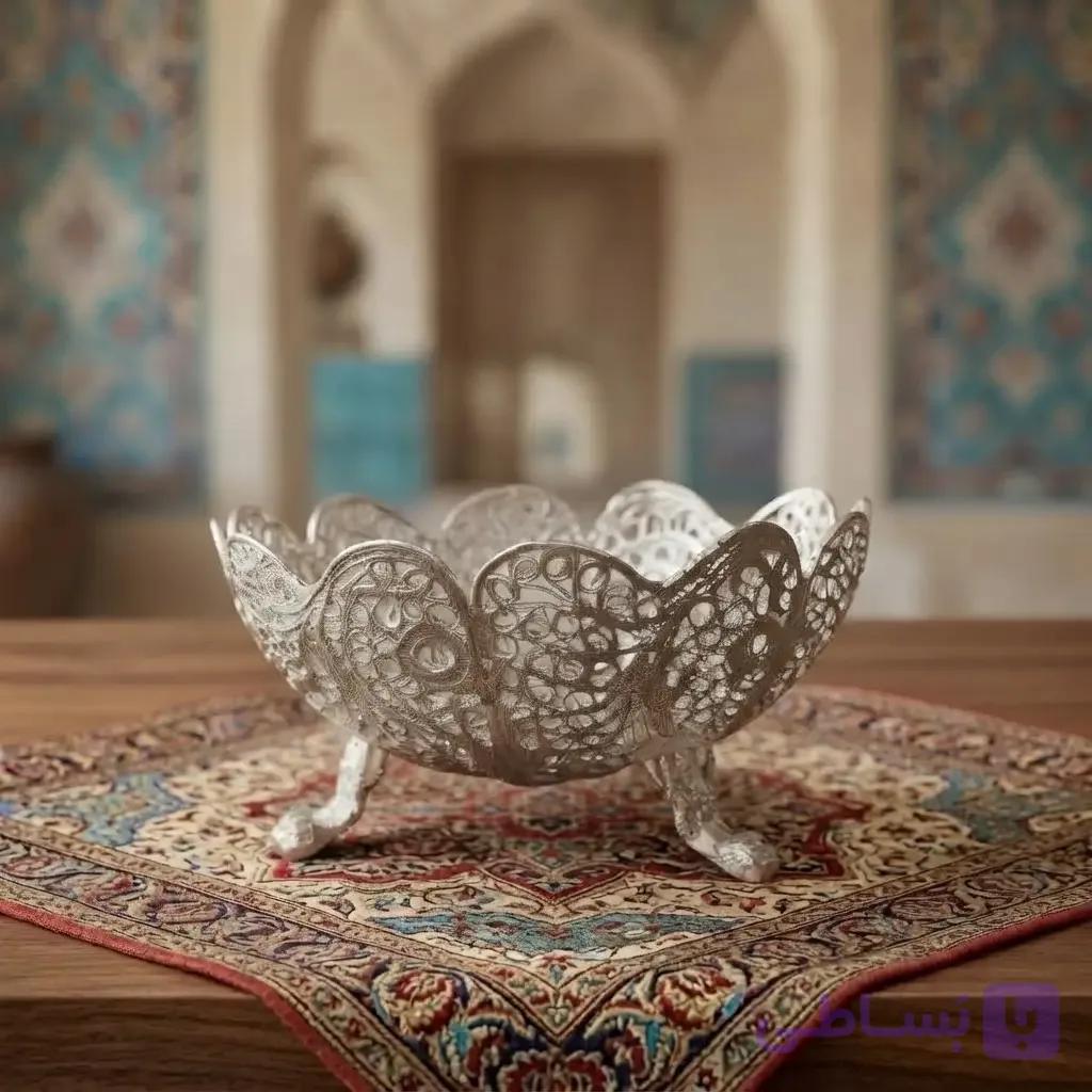 کاسه (پیاله) سه پایه قلبی ملیله