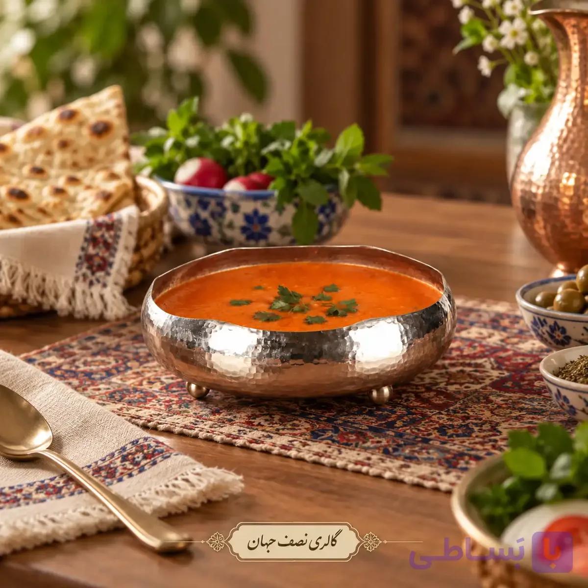 ظروف سوپ خوری مسی — تصویر 1