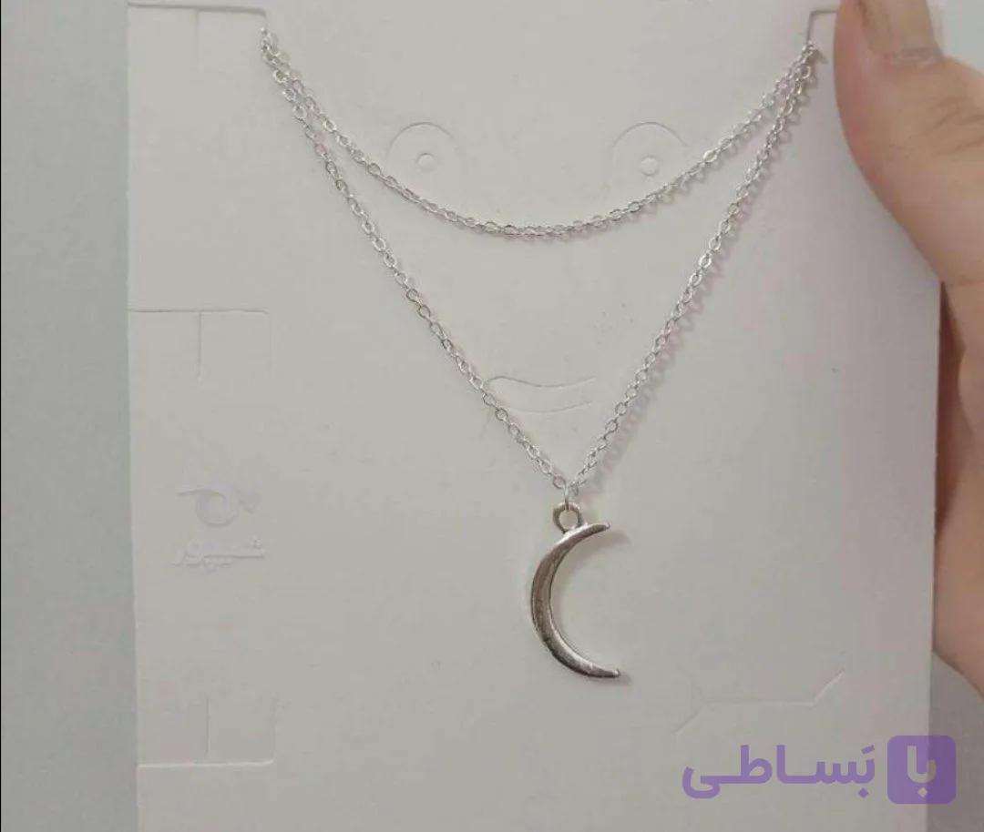 گردنبند آویز ماه نقره‌ای سیلور ظریف