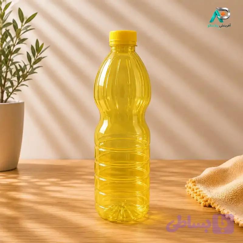 بطری پلاستیکی گرد 1000 سی سی دهانه ۳۸ زرد