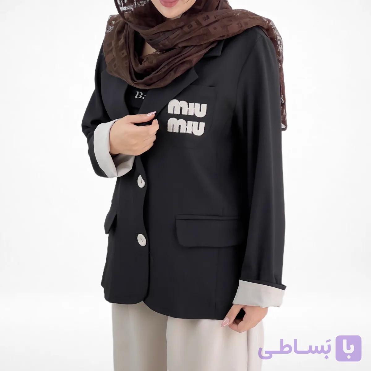 ست کت و شلوار مشکی  مدل miu miu