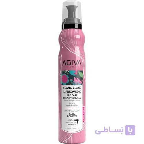 موس موس مو تقویت کننده محافظ حرارت آگیوا C Liposomed Ylang Ylang Agiva مناسب موهای خشک و آسیب دیده 200 میل