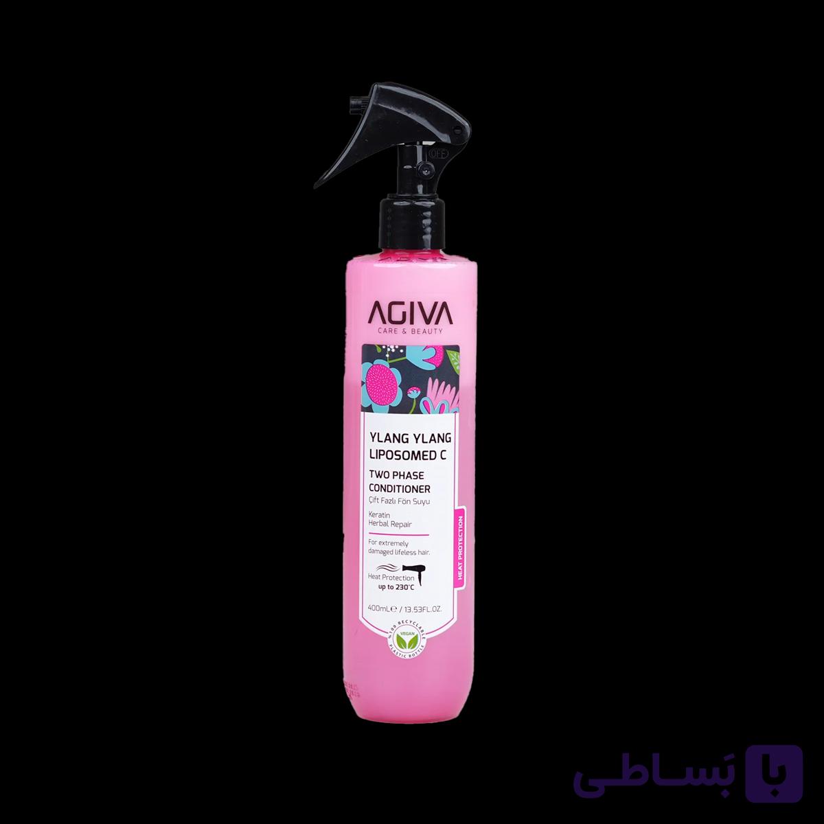 سرم دو فاز ضد حرارت آگیوا Agiva مدل Ylang Ylang حاوی ویتامین C حجم 400 میل