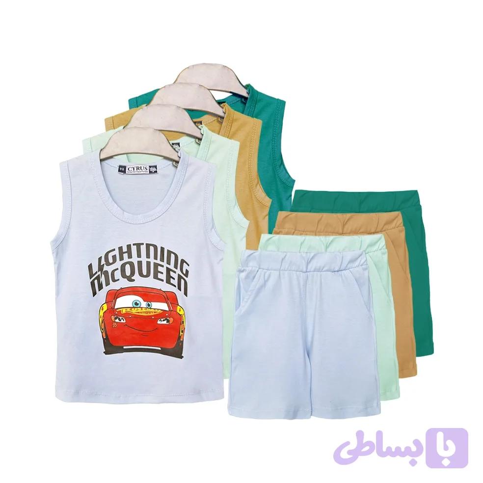 تاپ و شلوارک طرح ماشین پسرانه (3 تا 9سال)