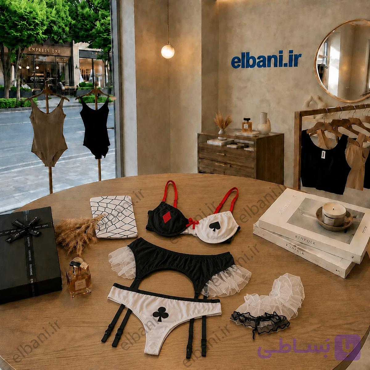 کاستوم فانتزی به همراه جوراب زنبوری (لباس خواب) زنانه