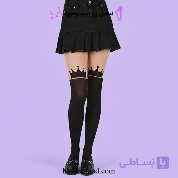 جوراب شلواری طرح دار کویین برند DAY MOD — تصویر 1