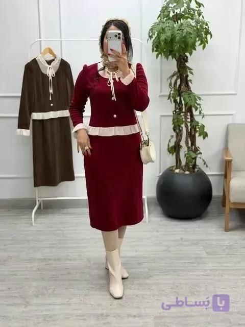 کت و دامن مخمل کبریتی ریز وارداتی — تصویر 1