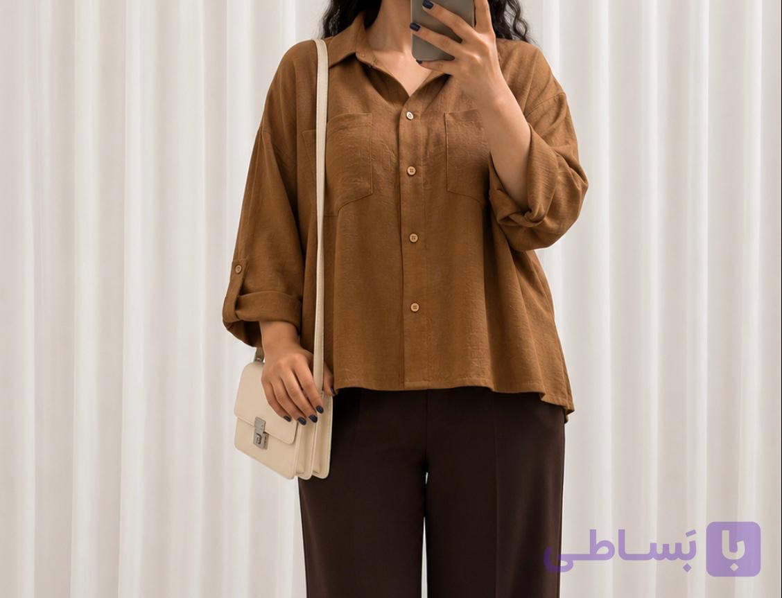 مانتو زنانه لینن درجه یک دوجیب قد ۶۰ کد ۱۰۰۹| مرون مریکا
