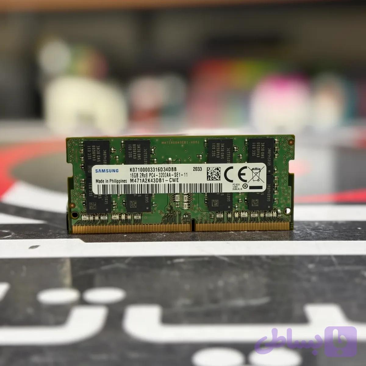 رم لپ تاپ سامسونگ ظرفیت 16 گیگابایت DDR4 3200 مگاهرتز CL22