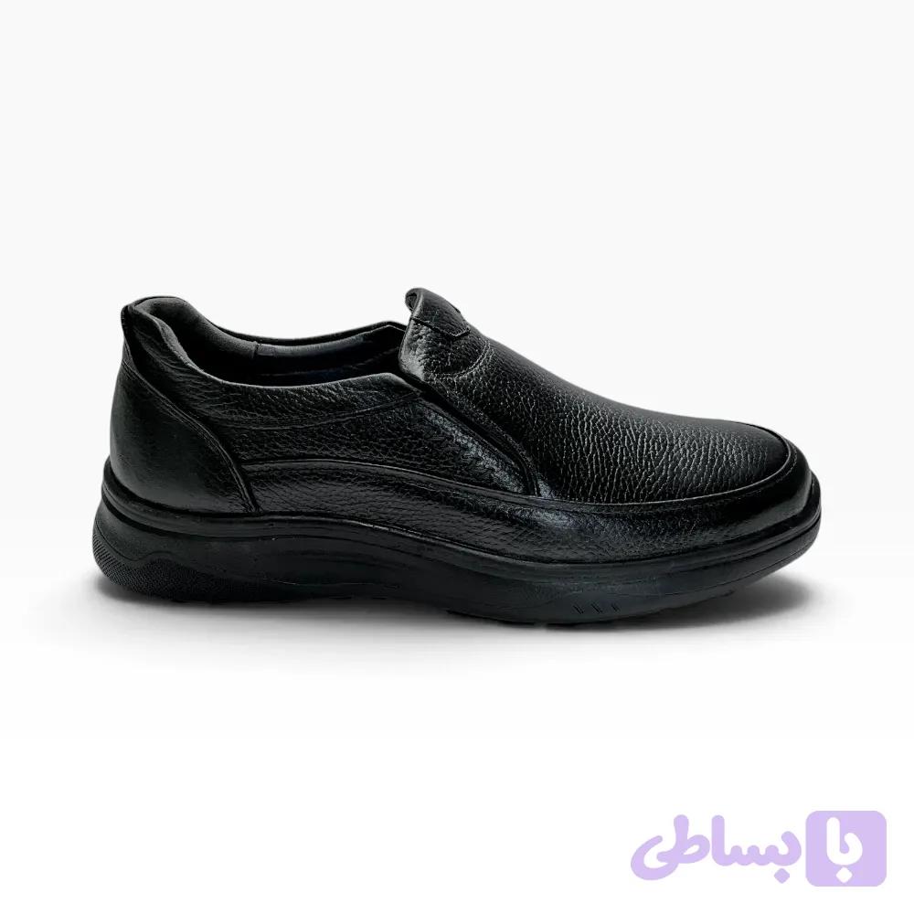 کفش مردانه بدون بندمردانه چرم طبیعی تبریز کد 13052 — تصویر 1