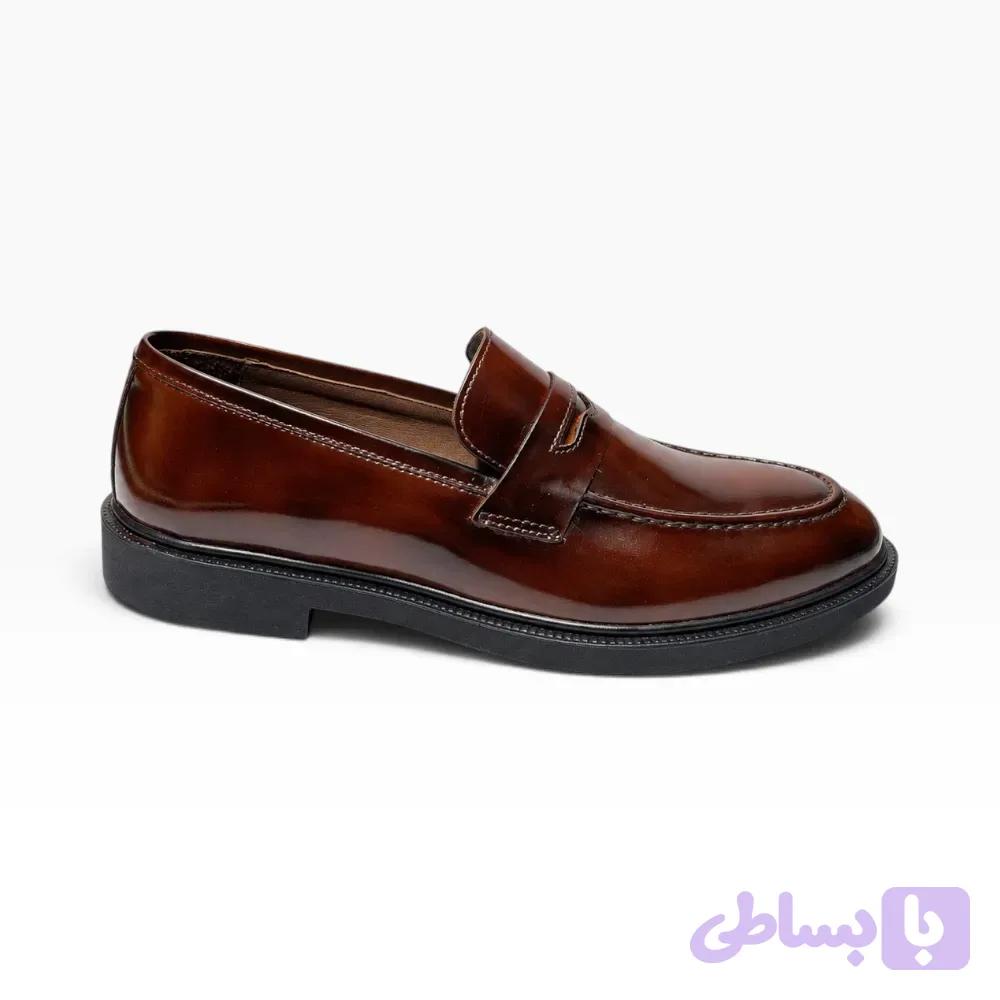 کفش مجلسی کالج مردانه چرم طبیعی ناپا کد 10004 — تصویر 1