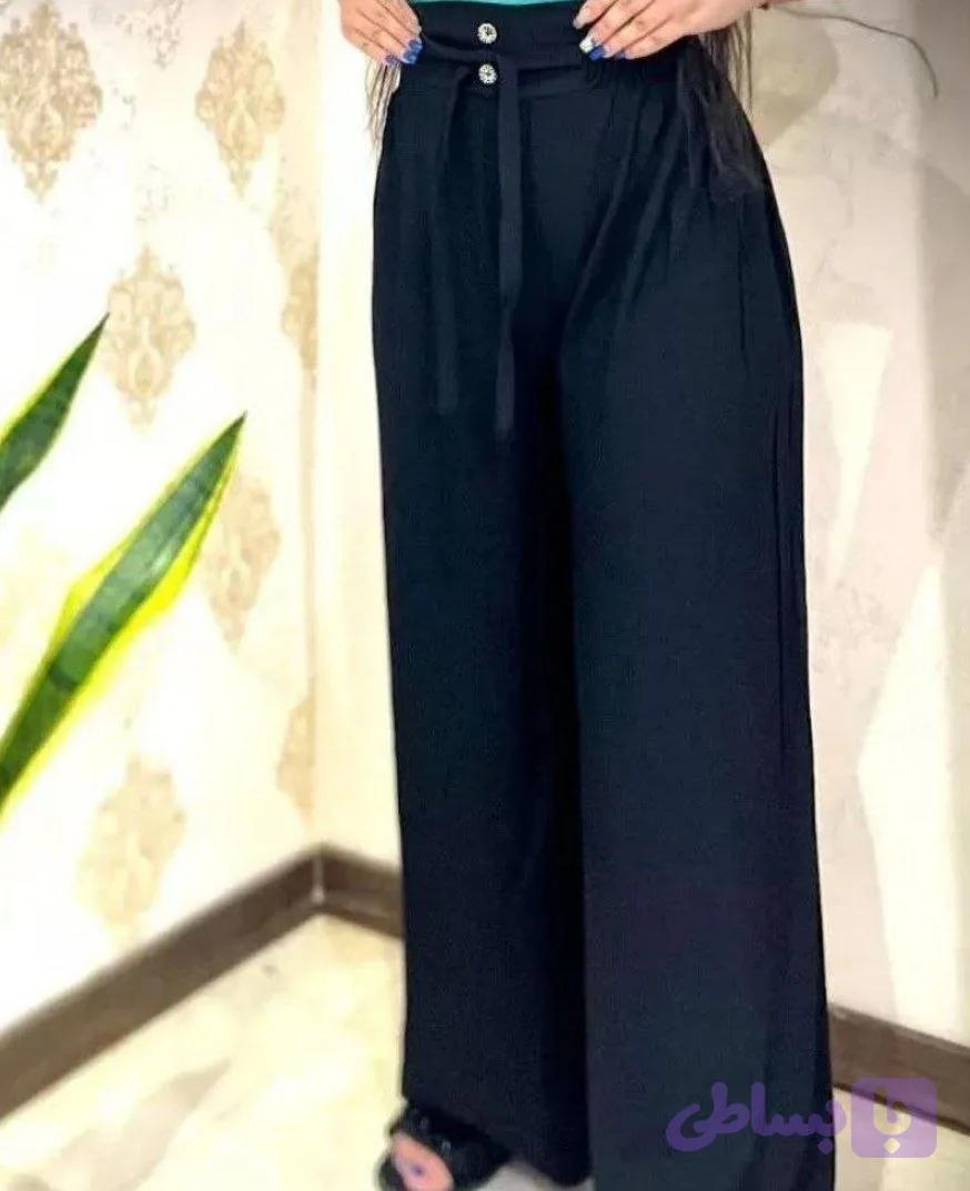 شلوار زنانه نخی برماندو کمر کش ماسوره