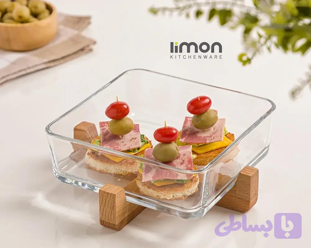 ظرف سرو پایه چوبی لیمون کد 2163 — تصویر 1